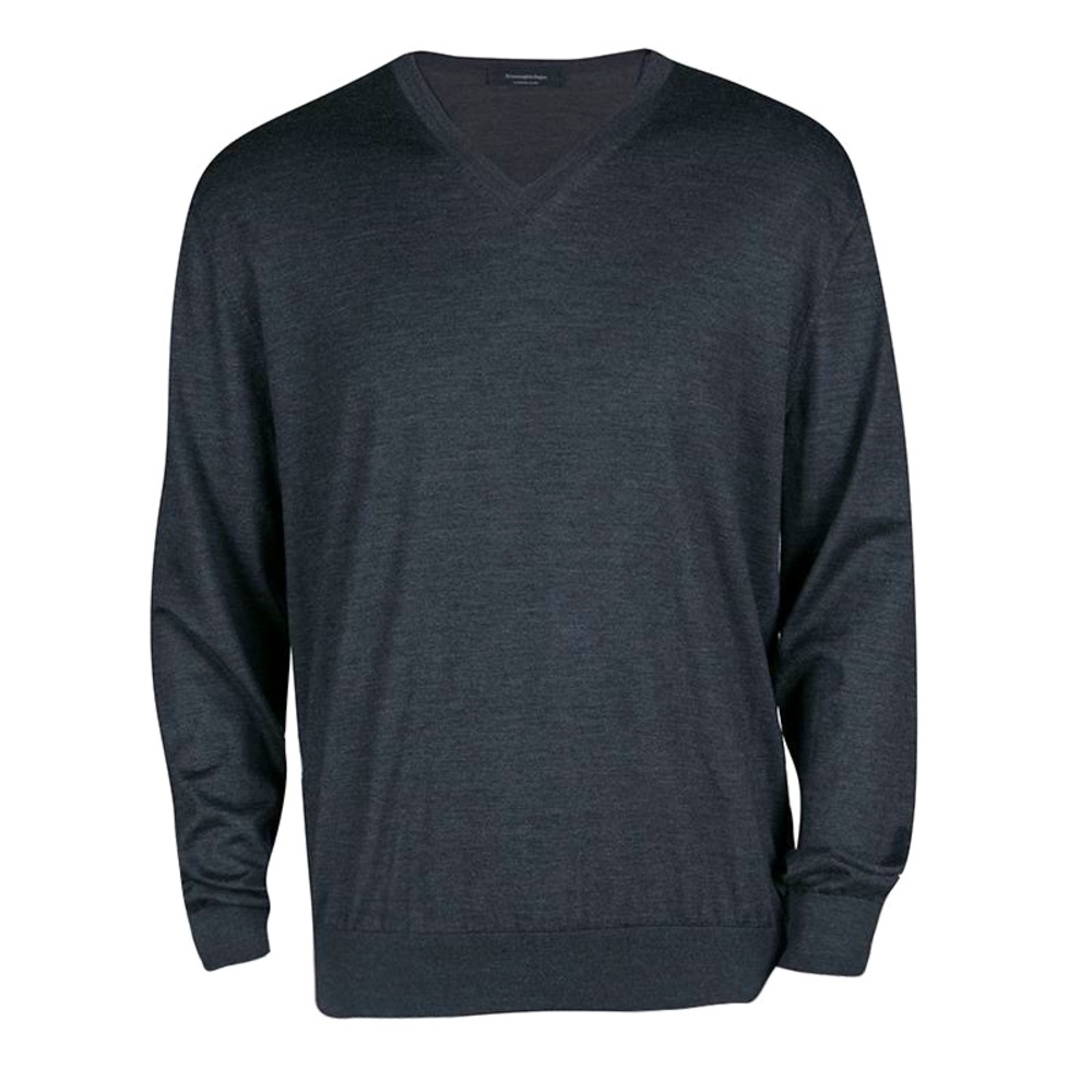 Ermenegildo Zegna Lightweight Wool Silk V Neck Sweater Medium / Large